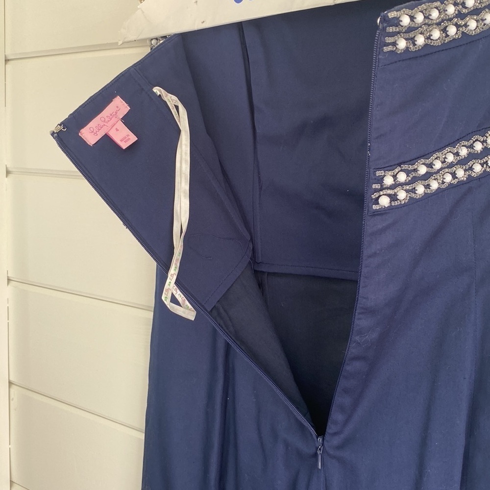 Lilly Pulitzer | Navy Blue Dress with Sequin Embellishment | Excellent Cond - Picture 7 of 9